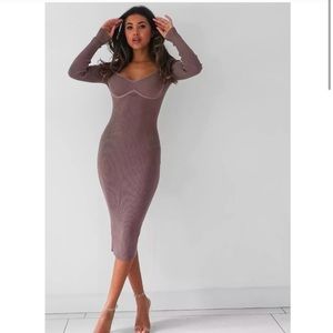 Nwt Mocha Rib Knit Bust Sweetheart 